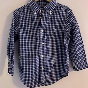 Boys 3T long sleeved Polo checked shirt